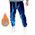thumbnail image 1 of Muscularfit Blue Mens Sweatpants Flame Graphic Joggers Joggers Slim Straight Ankle Loose Mens Pants Casual,XXL, 1 of 5