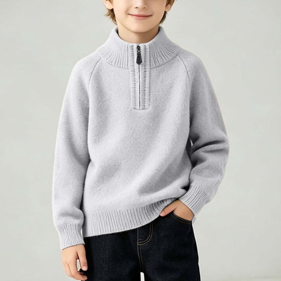 Muscularfit Boy Shirts Boys Athletic Shirts Boys Long Sleeve Shirts Raglan Shirts Long Sleeve Mock Neck Classic T-Shirt Gray Second Grade Shirt,12-13 Years