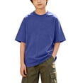 thumbnail image 1 of Muscularfit Boys Athletic Shirts Boys Tshirts Raglan Relaxed Fit Boys Cotton Graphic Tee Shirt Classic T-Shirt Crew Neck Short Sleeve Blue First Day of First Grade Shirt,11 Years, 1 of 8
