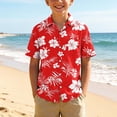 thumbnail image 1 of Muscularfit Boys Button Down Shirt Short Sleeve Boys Shirts Hawaiian Shirt Cocoon Shirts Graphic Tees Henley Red Second Grade Shirt,7-8 Years, 1 of 8