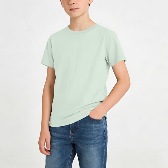 Muscularfit Boys Cotton Graphic Tee with Short Sleeves Boys T Shirts Cocoon Summer Shirts Shirt Green Crew Neck First Day of First Grade Shirt,11-12 Years