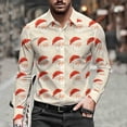 thumbnail image 1 of Muscularfit Button Up Shirt Festival Santa Christmas T-Shirt Collared Long Sleeve Big & Tall Work Shirts for Men,XXXL, 1 of 8