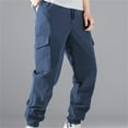 thumbnail image 1 of Muscularfit Cargo Men's Pants Casual Cargo Pants with Pockets Slim Fit Drawstring Taper Low Rise Blue Sweatpants for Men Size XXXL, 1 of 9