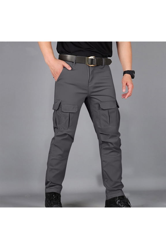 Carpenter Mens Tech Pants Gray Plus Size Big & Tall Slacks Full Straight-Leg Cargo Slim Pants Men,XXXXL