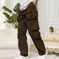 thumbnail image 1 of Muscularfit Carpenter Summer Pants Men Work Brown Slacks Cargo Full Baggy High Waisted Wide-Leg Pants Men,XXL, 1 of 7