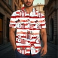thumbnail image 1 of Muscularfit Christmas Tees Funny Red Striped Work Tops Collared Button Up Short Sleeve T-Shirts for Man,L, 1 of 6
