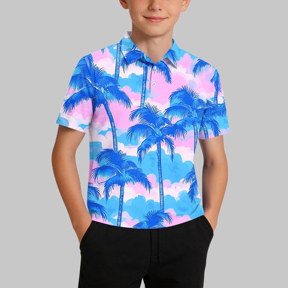 Muscularfit Cocoon T Shirts for Boys Adaptable Polo Shirts Hawaiian Shirt Relaxed Fit Shirts Graphic Tees Button Short Sleeve Henley Blue Toddler Shirts,11-12 Years
