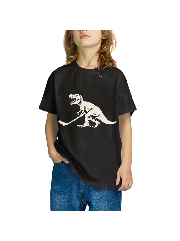 Cute Shirts for Teens Boys Shirts Raglan Birthday Boy Shirt Embossed Relaxed Fit Tshirt Pull-On Short Sleeve Graphic Tees Crew Neck Adaptable First Grade Shirt,7 Years