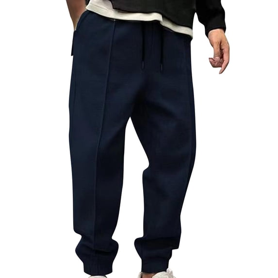 Muscularfit Drawstring Men's Pants Running Workout Active Fit Sweatpants with Pockets Joggers Taper Low Rise Blue Men Sweatpants Size XXL
