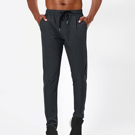 Muscularfit Drawstring Mens Sweatpants Gym Pants with Pockets Pleated Running Workout Casual Pants for Men Gray Low Rise Slim-Leg Active Fit Size S
