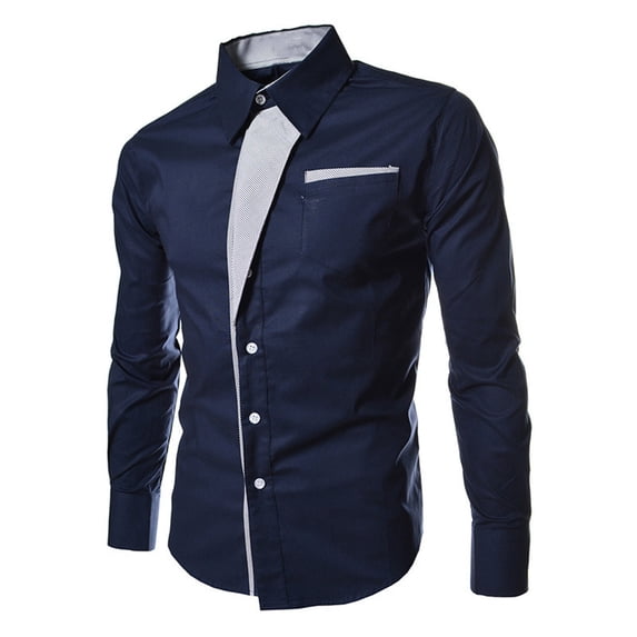 Muscularfit Dress Shirts T Shirts for Men Guide Oversized Work Shirt Tees Collared Long Sleeve Blue Button Up Shirt Mens Big And Tall Shirts,XXL