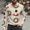 thumbnail image 1 of Muscularfit Festival Tops for Men Christmas Button Up Santa Work Shirts Collared Long Sleeve Dressy Tops,XL, 1 of 8