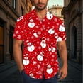 thumbnail image 1 of Muscularfit Funny Mens Shirt Red Santa Christmas Tee Big & Tall Short Sleeve Collared Button Up Shirt,XXXXXL, 1 of 6