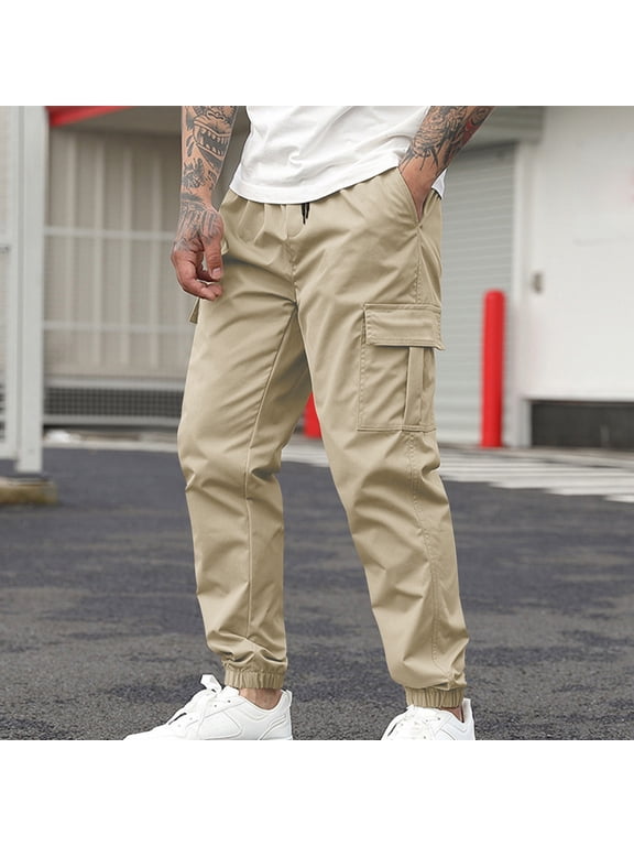 Golf Pants Men Sport Carpenter Khaki Slacks Baggy Cuffed Ankle Cargo High Waisted Plus Size Work Pants,L