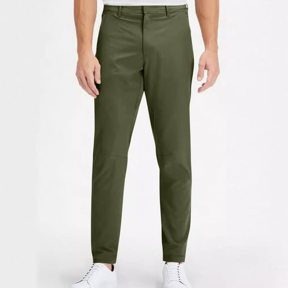 Muscularfit Golf Trousers for Men Big & Tall Green Business Pants Straight-Leg Chinos Slim Long Slacks,XXXXL
