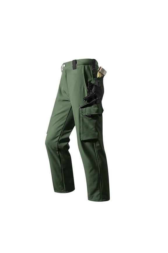 Green Business Casual Pants Men Carpenter Construction Pants Long Slim Cargo Mens Pants Stretch,L