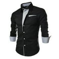 thumbnail image 1 of Muscularfit Guide T Shirts for Men Dress Shirts Oversized Work Shirt T-Shirts Button Up Shirt Long Sleeve Black Collared Mens Casual Shirts,XXL, 1 of 4