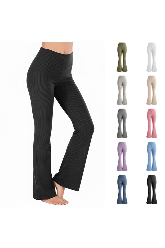 High Waisted Womens Gym Pants Petite Leggings Yoga Bootcut Long Workout Pants