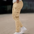 thumbnail image 1 of Muscularfit Khaki Flowy Pants Carpenter Compression Men Streetwear Cuffed Ankle Cargo Slim Men's Work Pants,XL, 1 of 6