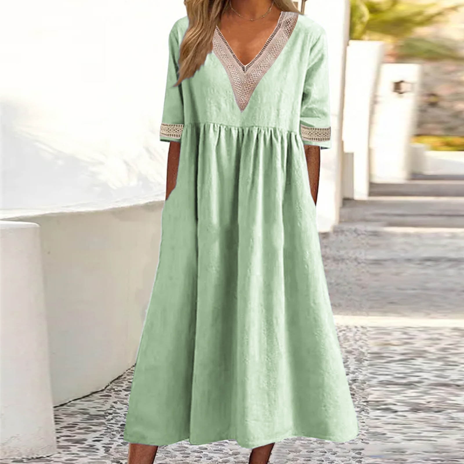 Muscularfit Linen Dress Dresses for Women Popover Lace Dress Under Dress Elbow-Length V-Neck Cocktail-Length Antimicrobial Protection Women's Summer Dresses,M - Walmart.com Muscularfit Linen Dress Dresses for Women Popover Lace Dress Under Dress Elbow-Length V-Neck Cocktail-Length Antimicrobial Protection Women's Summer Dresses,M - Walmart.com