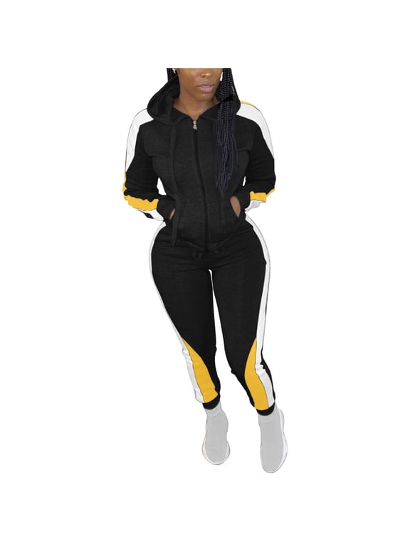 Legging Summer Two Piece Sets for Women Gym Sets Woman Plus Size Jacket Sets Long Sleeve Hooded Black Outfit Sets for Women
