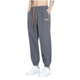 thumbnail image 1 of Muscularfit Lightweight Pants Men Pants Joggers Drawstring Active Athletic Casual Relaxed Fit Gray Low Rise Taper Mens Sweatpants Size L, 1 of 6