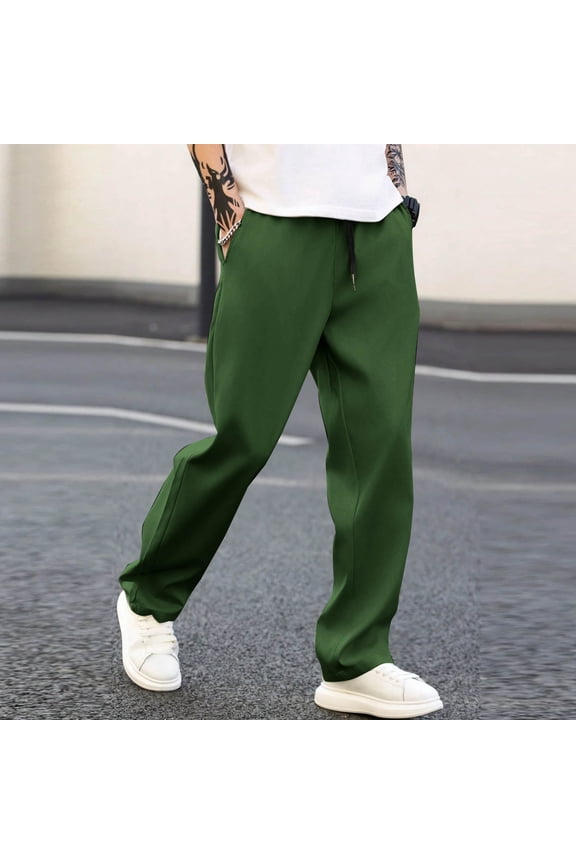 Loose Golf Pants Men Stretch Relaxed Fit Big & Tall Green Trousers Chinos Baggy Full Business Casual Pants for Men,XXXL