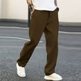 thumbnail image 1 of Muscularfit Loose Summer Pants for Men Brown Casual Streetwear Chinos Baggy Full Straight-Leg Men's Work Pants,L, 1 of 8