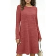 thumbnail image 1 of Muscularfit Fall Dress Waist Loose Dresses Long Sleeve Crew Neck Midi Fashion Dress Trendy, 1 of 6