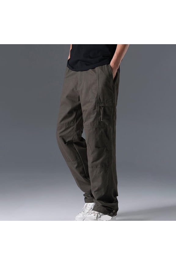 Men Pants for Teachers Carpenter Green Oversize Pants Full Baggy Cargo Straight-Leg Mens Athletic Pants,M