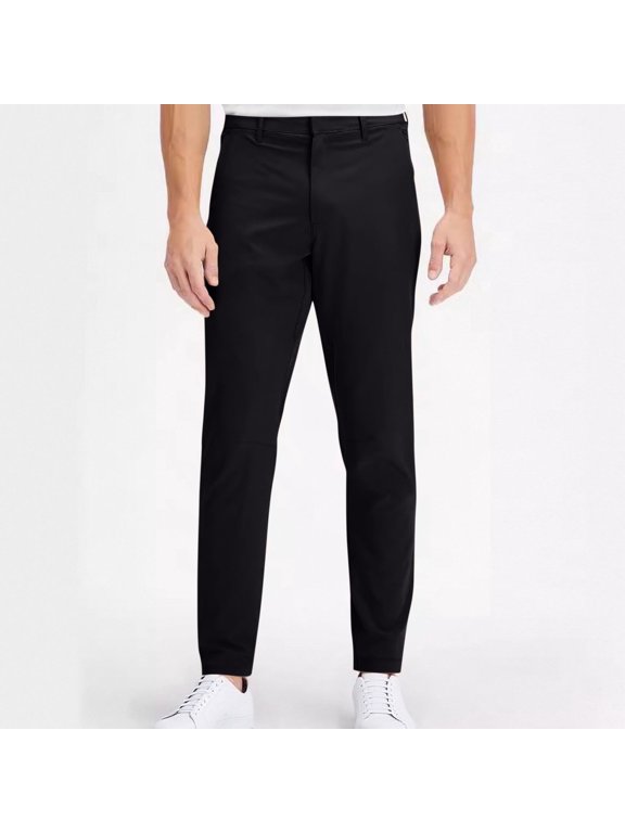Men's Casual Pants Business Big & Tall Golf Black Slacks Chinos Straight-Leg Slim Long Tech Pants,XXXL