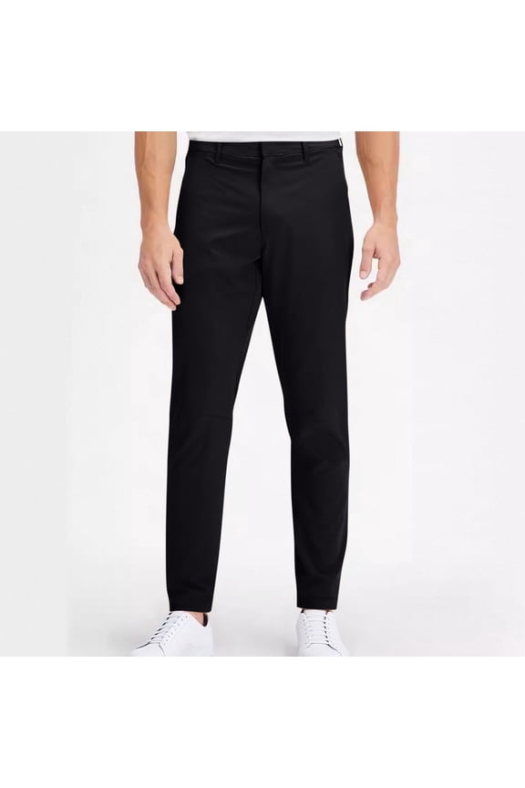 Men's Casual Pants Business Big & Tall Golf Black Slacks Chinos Straight-Leg Slim Long Tech Pants,XXXL