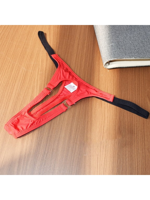 Mens G Strings and Thongs Men's Boxer Briefs Adjustable Waist Mens Bikini Underwear Bikini Boxer Shorts Red Classic Fit Embossed Pull-On Sexy Mens Underwear,XL