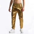 thumbnail image 1 of Muscularfit Mens Tech Pants Night Club Satin Gold Streetwear Ankle Cuffed Slim Boyfriend Pants for Teachers,M, 1 of 5