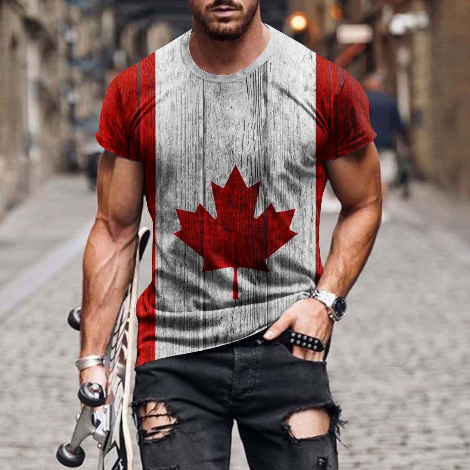 Muscularfit Mens Shirt Big And Tall Short Sleeve Flame Print