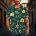 thumbnail image 1 of Muscularfit Mens Tshirts Graphic Green Christmas Oversized Work Tops Collared Big & Tall Button Up Short Sleeve T Shirts,XXXXL, 1 of 6