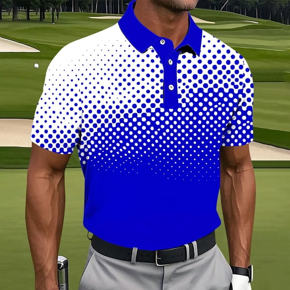 Muscularfit Muscle Shirts for Men Polo Shirt Golf Shirts Oversized Undershirt Short Sleeve Blue Collared Tee Shirts,XL