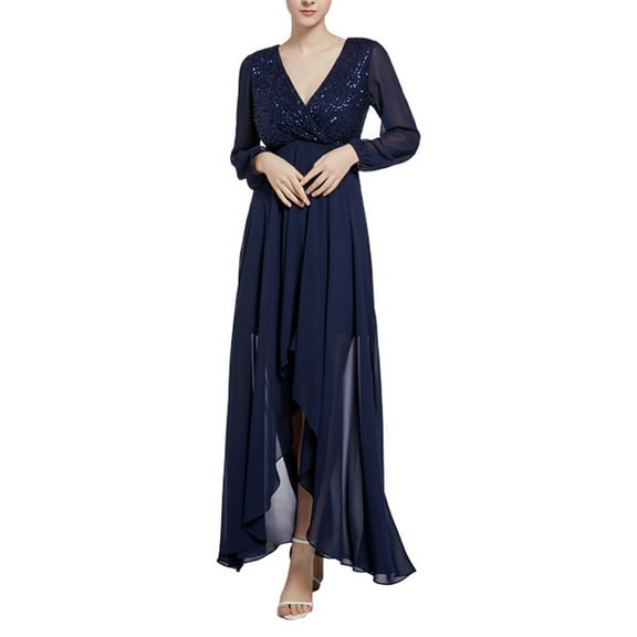 Muscularfit Party Women A-Line Flowy Waist V-Neck Long Sleeve Cocktail Midi Womens Dress 2026