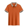 thumbnail image 1 of Muscularfit Plain Polo Shirts Polyester Oversized Orange Mens T Shirt Pullover Shirts Collared Short Sleeve Plus Size Tops,XXL, 1 of 6