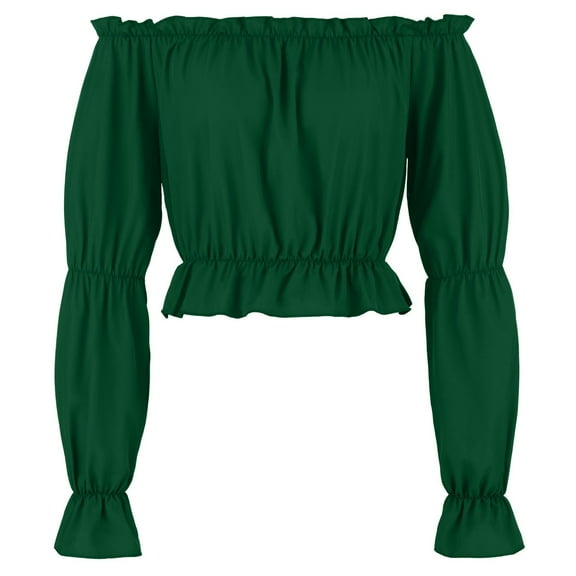 Muscularfit Pleated Womens Winter Tops Dressy Fitted Ruffle Sexy Tops Corset Long Sleeve Boat Neck Business Tops