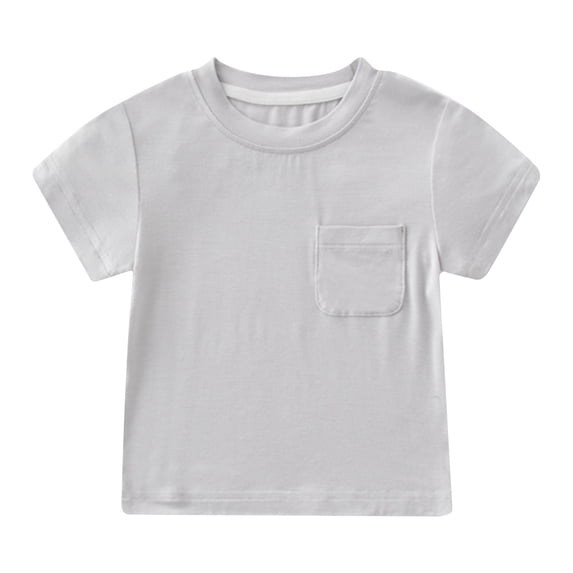 Muscularfit with Pockets Boys Shirts Classic Fit Boys Undershirts Boys Athletic Shirts T Shirts Short Sleeve Graphic Tees Gray Pull-On Crew Neck Toddler Boy Shirts,9-12 Months