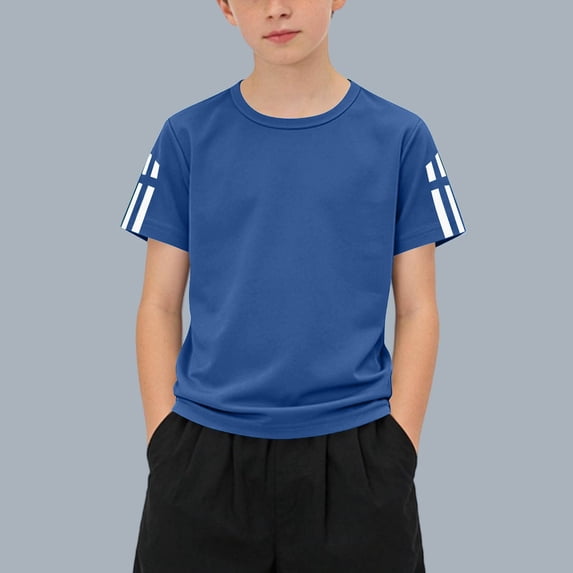Muscularfit Pullover Boys Tshirts Summer Shirts Boys Athletic Shirts Short Sleeve T Shirt Blue Crew Neck Graphic Tees Big Brother Shirt,13-14 Years