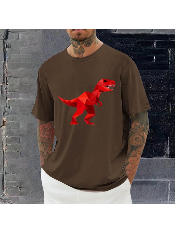 Pullover Men Shirts Oversized Big And Tall Shirts Running Shirts Tshirts Brown Short Sleeve Crew Neck Graphic T Shirts Mens Shirts Casual,XL