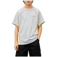 thumbnail image 1 of Muscularfit Raglan T Shirts for Boys Boys Athletic Shirts Quick-Dry Swim Shirt Active Fit Shirts Pull-On Graphic Tees Yellow Short Sleeve Crew Neck Second Grade Shirt,5-6 Years, 1 of 7