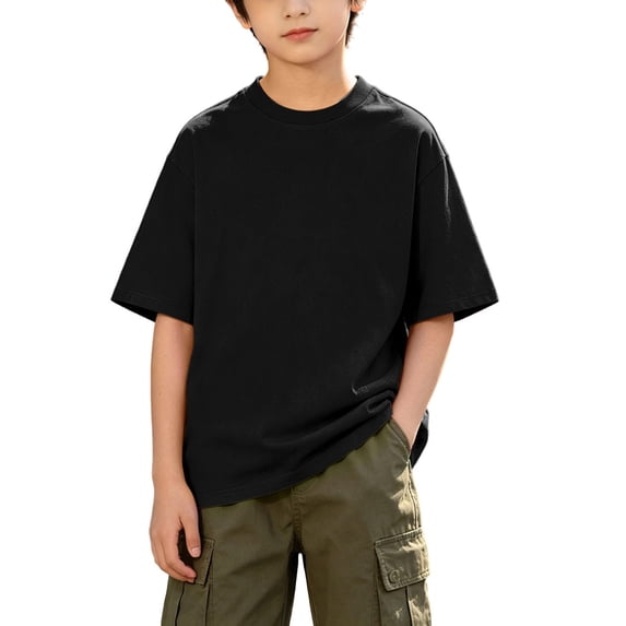 Muscularfit Relaxed Fit Boys Tshirts Raglan Boys Cotton Graphic Tee Boys Athletic Shirts T Shirts Crew Neck Short Sleeve Black Classic T-Shirt Happy First Day of School Shirt,7 Years