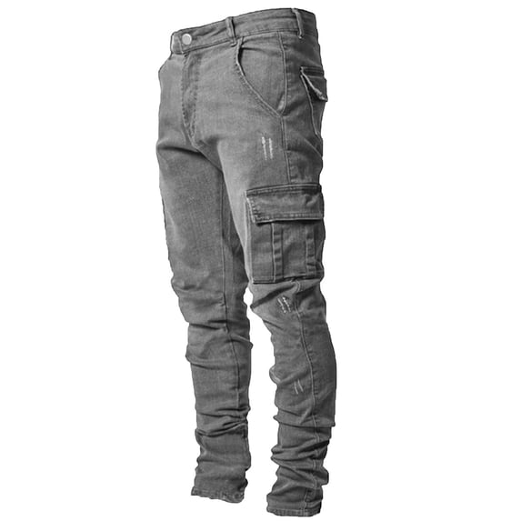 Muscularfit Relaxed Fit Men Pants Stretch Jeans for Men Casual Cargo Pants Carpenter Low Rise Slim-Leg Gray Mens Pants Casual Size XXL