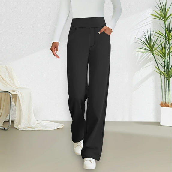Muscularfit Running Pants Women Petite with Pockets High Waisted Bottoms Straight Long Hiking Pants