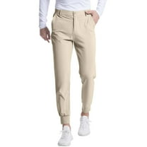 Muscularfit Sport Men's Work Pants Beige Streetwear High Waisted Joggers Loose Ankle Cuffed Mens Golf Pants,XXL