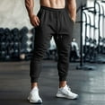 thumbnail image 1 of Muscularfit Summer Pants for Men Track Compression Black Slacks Ankle Joggers Cuffed Slim High Waisted Mens Pants,XL, 1 of 6