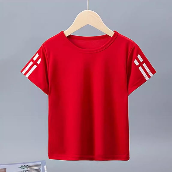 Muscularfit Summer Shirts Boys Tshirts Boys Athletic Shirts Short Sleeve Pullover Tshirt Red Crew Neck Graphic Tees Toddler Shirts,7-8 Years